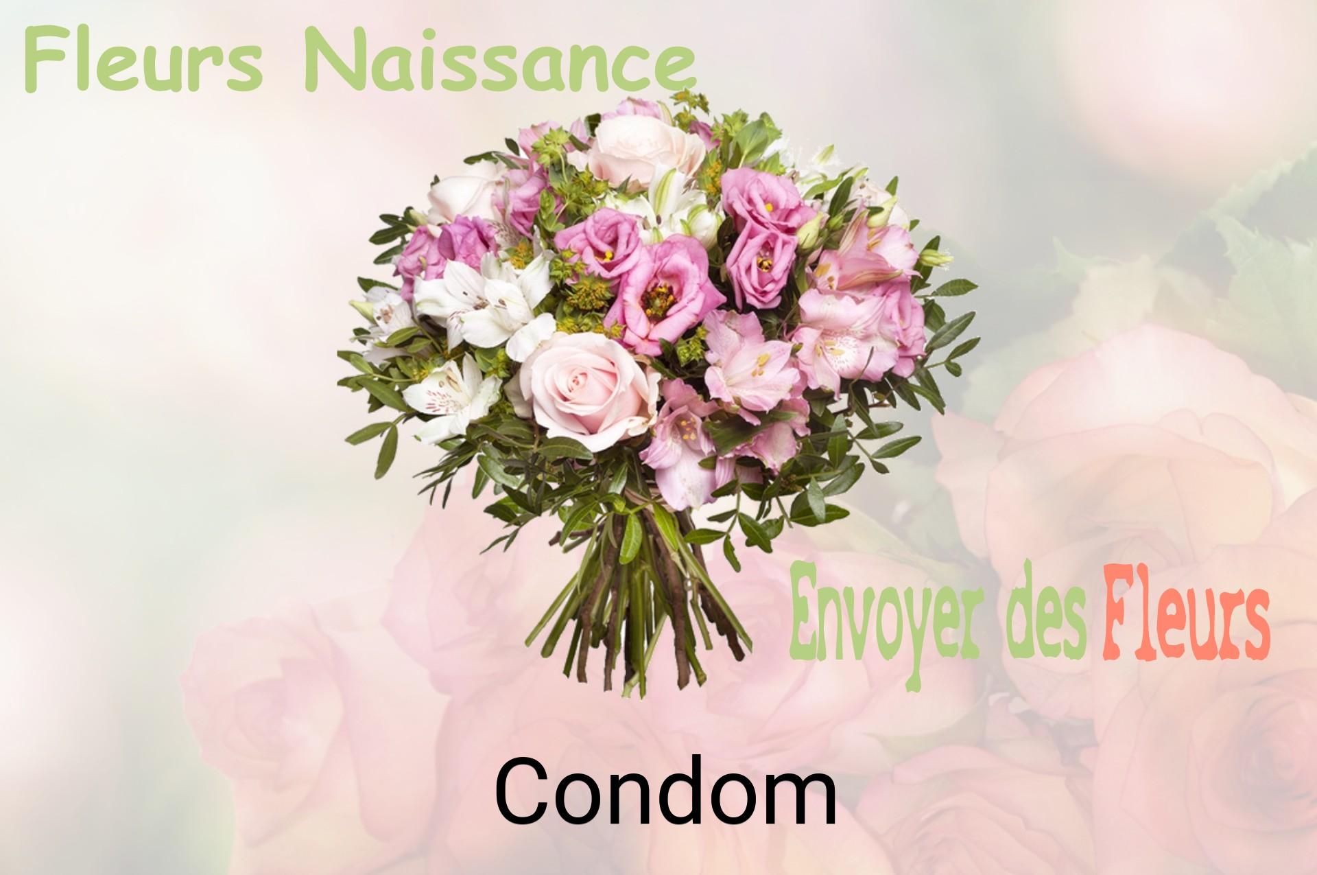 Bouquet de fleurs de naissance livré à Condom
