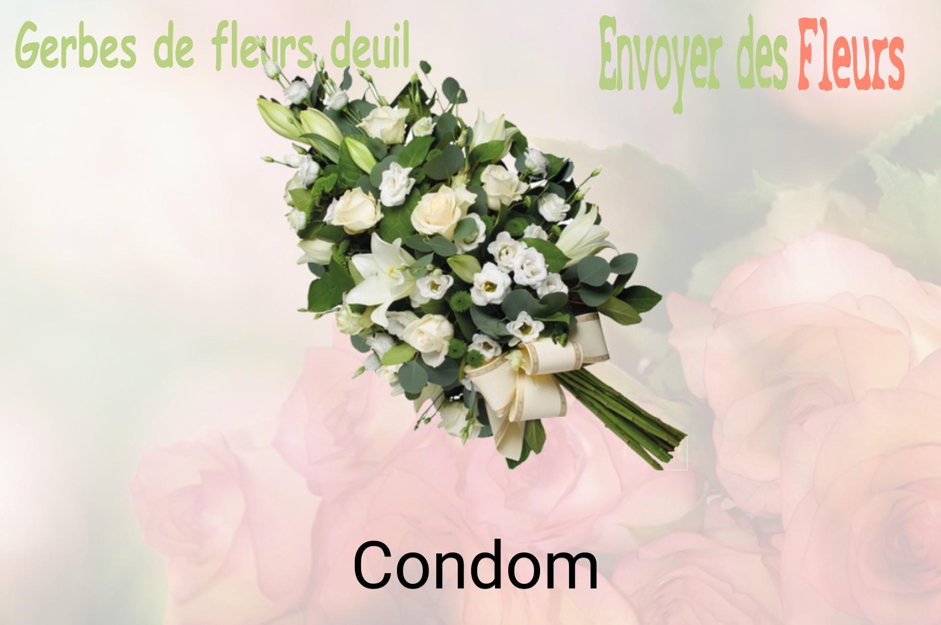 Gerbe de fleurs de deuil livrée à Condom
